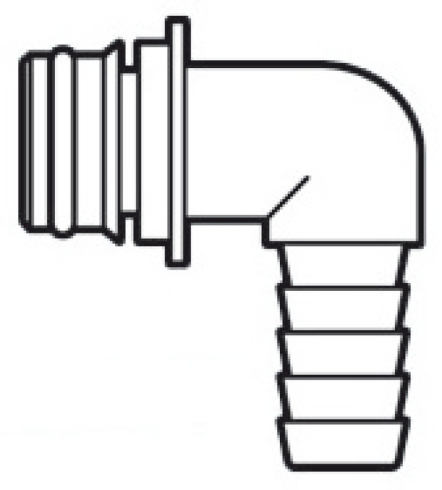 Europump 90° plug-in quick fitting thread Ø 19 mm