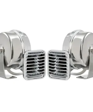 Powerful Dual Marine Horn 12V – Chromed Twin Trumpet