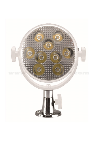Водоустойчив фар с основа, 9х3W LED - 214.4 мм, Ø140 мм