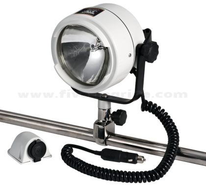 Halogen Searchlight for Ø22/25 mm Rail Mount (Chromed, 400 m Range)