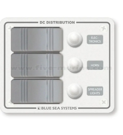 Waterproof electric panel with LED switches - 3 switches, white