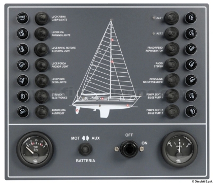 Electric control panel for sail boat 14 switches