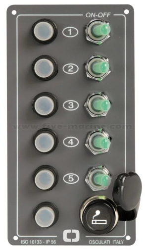 Elite 5-Switch Waterproof Panel with Lighter Socket