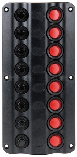 8-Switch Wave Design Marine Panel with LED Indicators