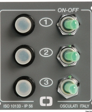 Waterproof IP56 control panel with 3 resettable switches