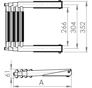 BIG Telescopic ladder for platform 4 steps
