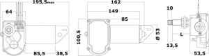 Motor for wiperarms and blades 24 V 20 W 51 mm